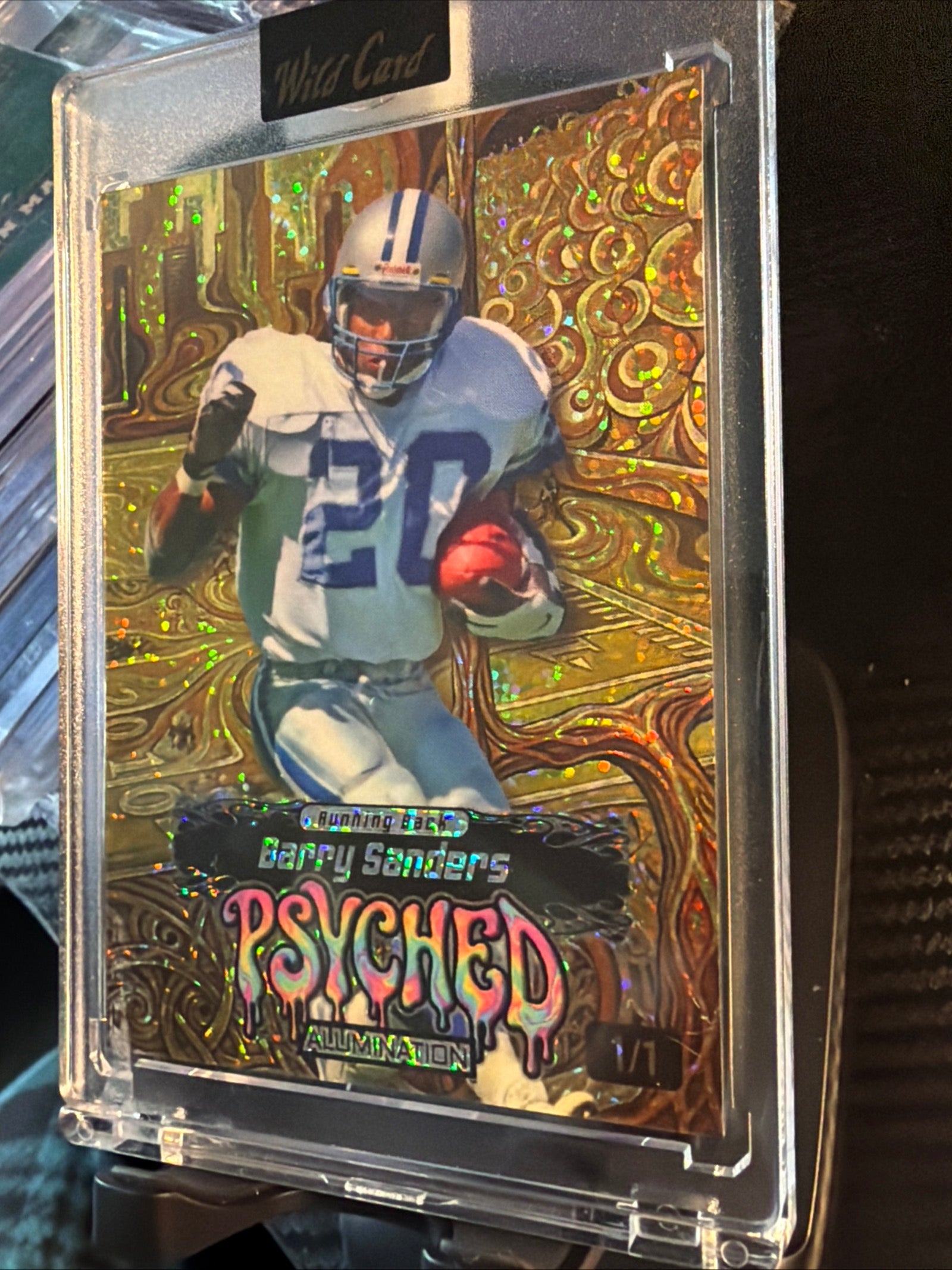 Barry Sanders Wild Card Psyched 1/1 Gold
