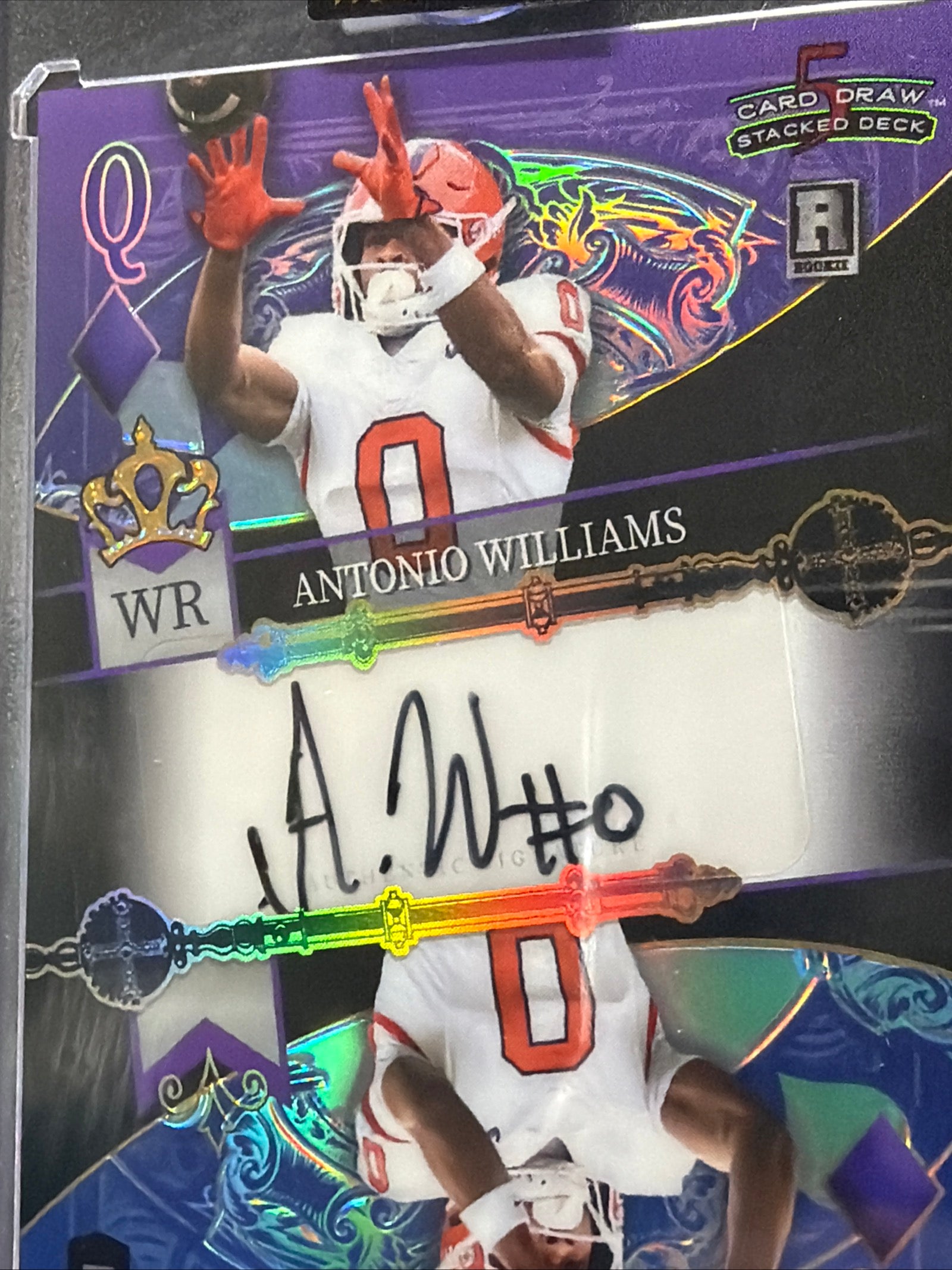 Antonio Williams Wild Card 5 Card Draw Stacked Deck 1/1 Mirrored Auto