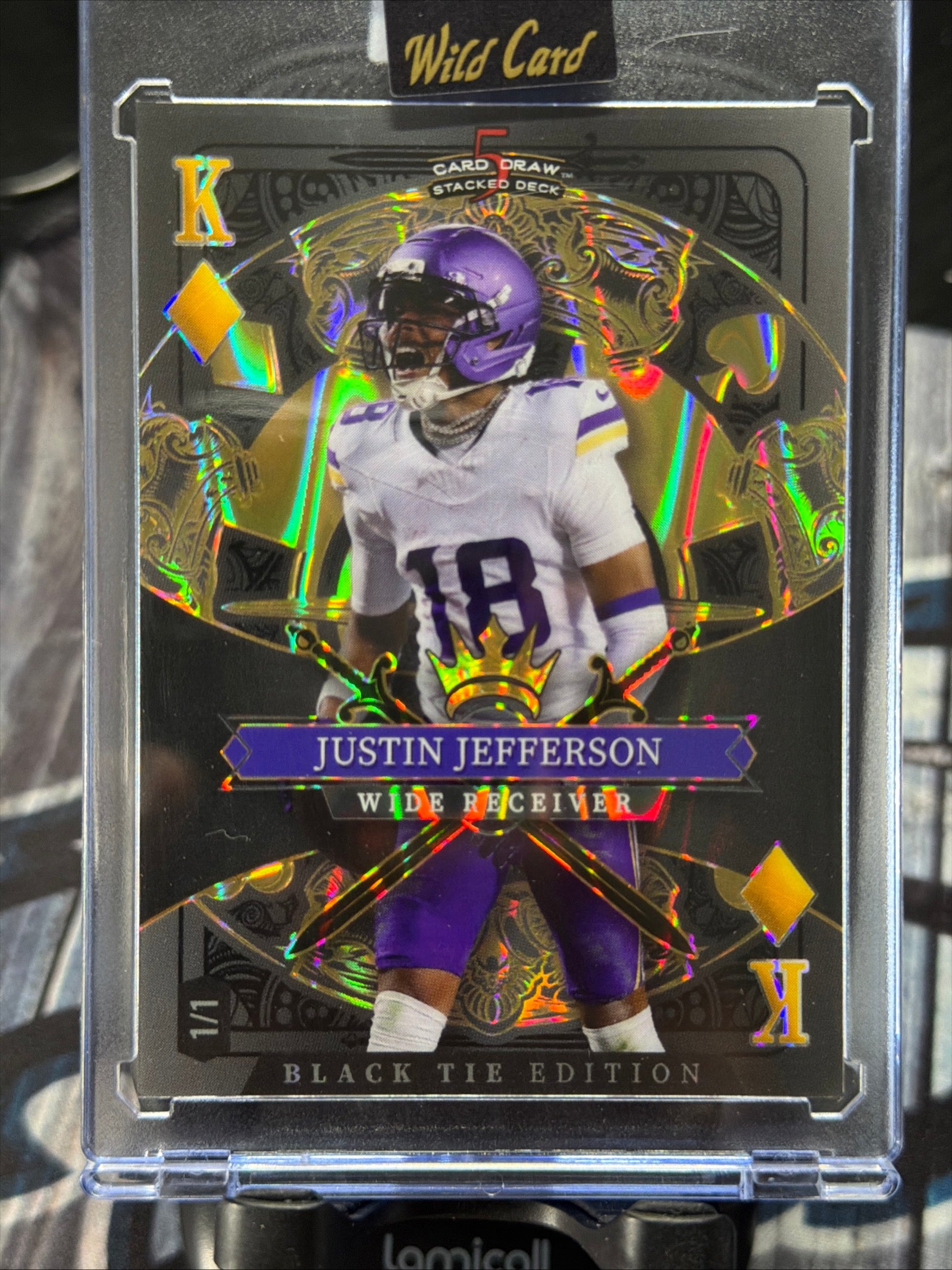 Justin Jefferson Wild Card 5 Card Draw Stacked Deck 1/1