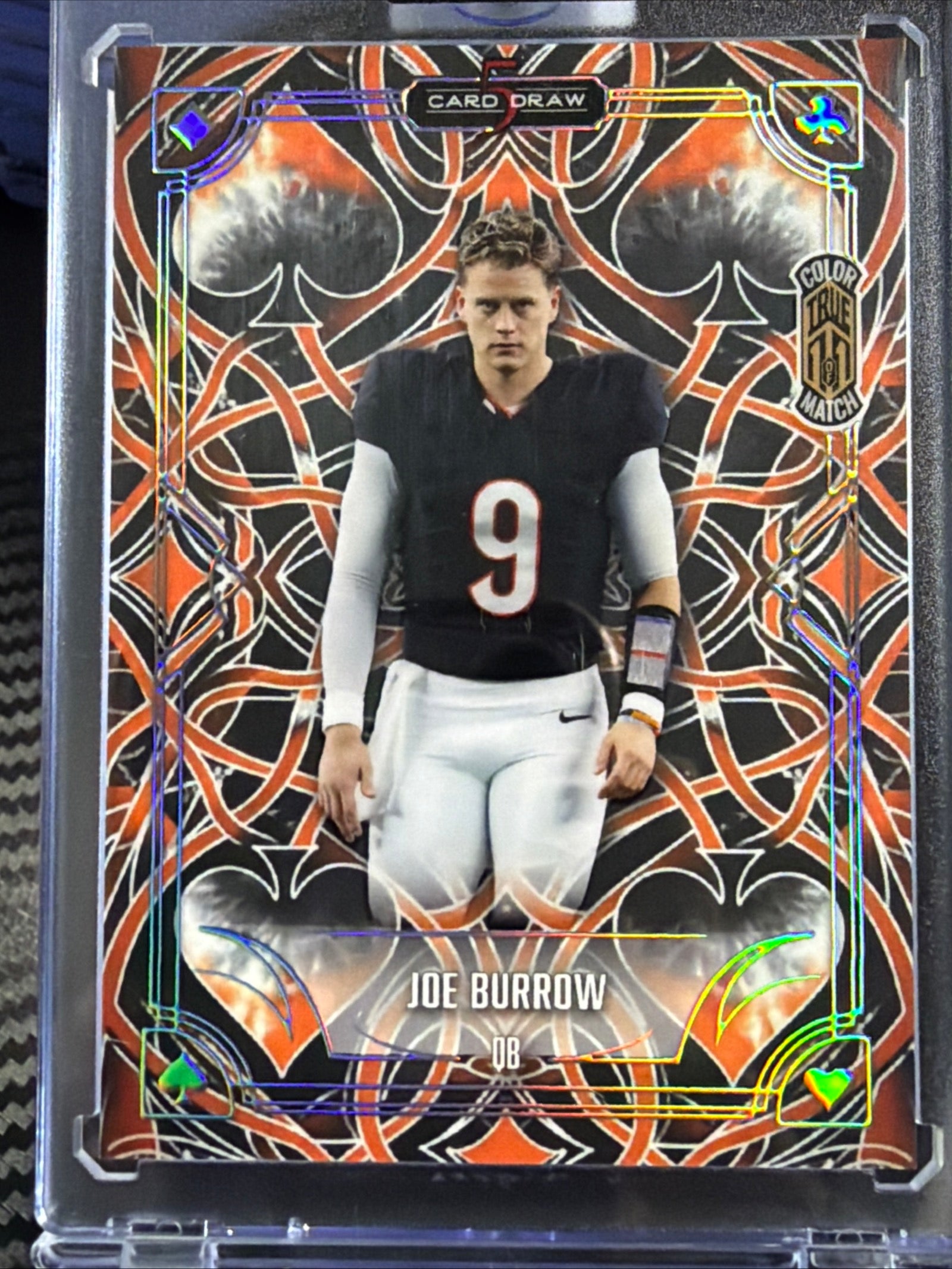 Wild Card 5 Card Draw Stacked Deck Joe Burrow TRUE 1/1 Color Match
