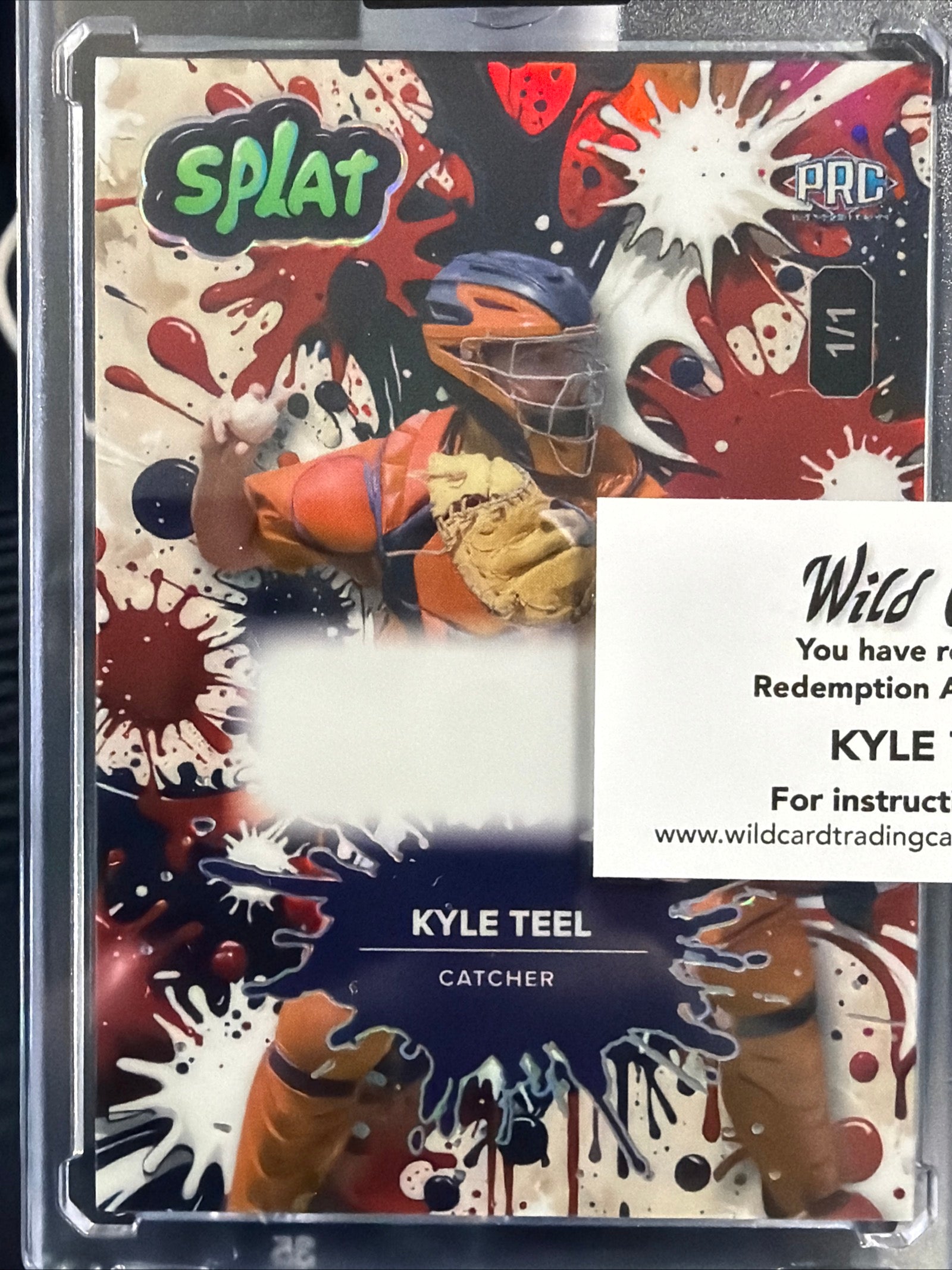 2024 Wild Card Kyle Teel Splat Baseball 1/1 Auto Redemption PRC