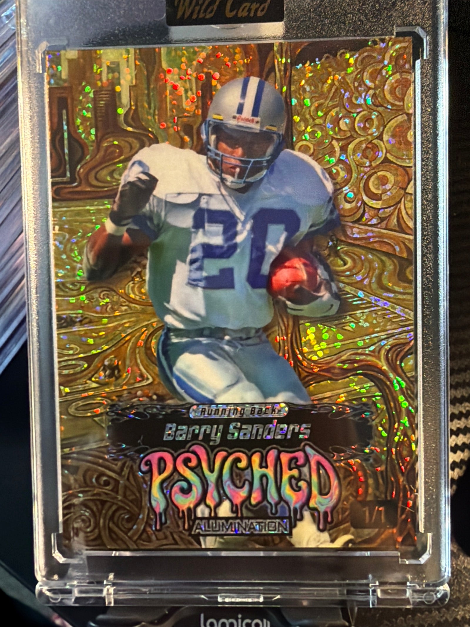 Barry Sanders Wild Card Psyched 1/1 Gold