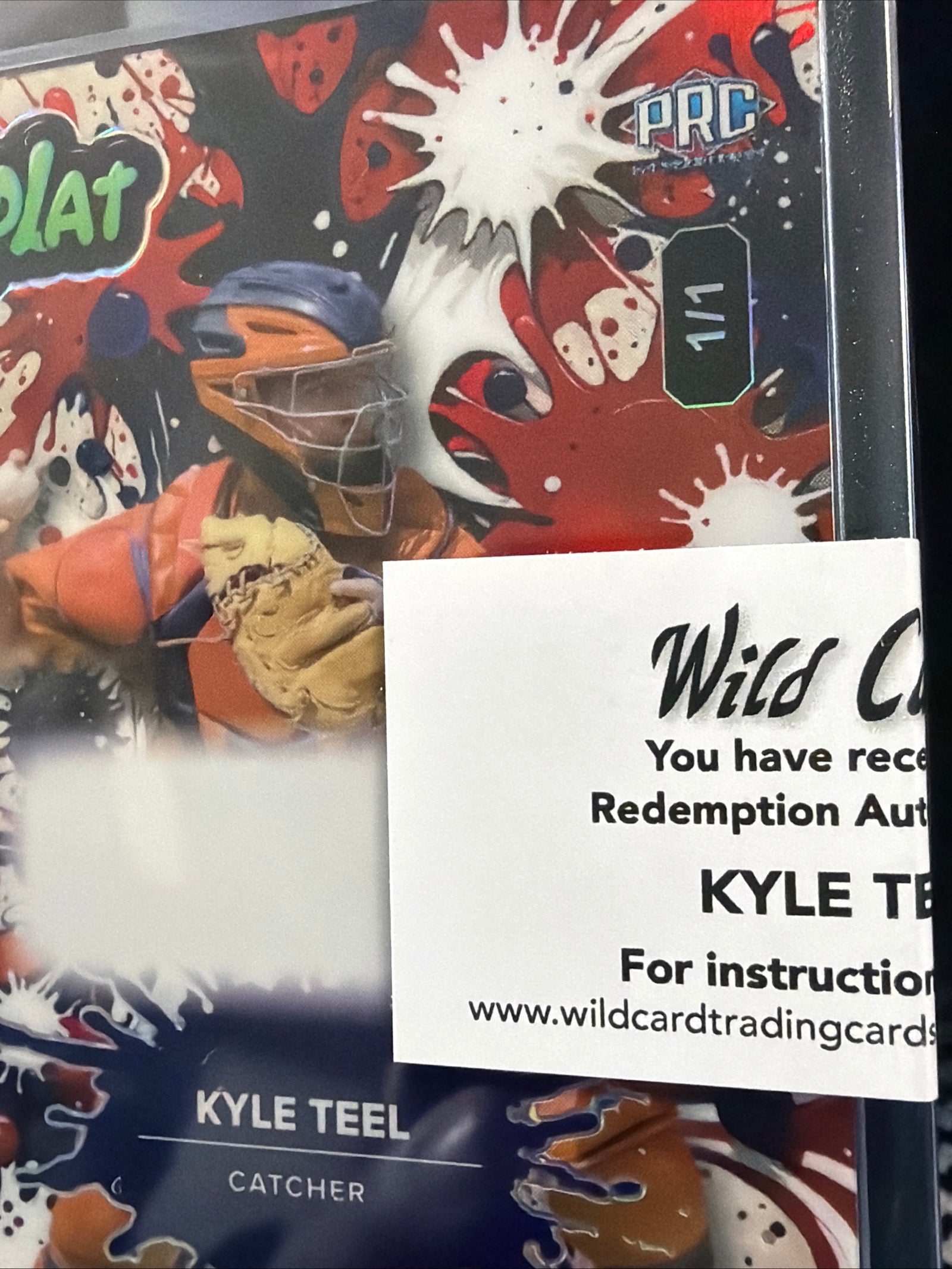 2024 Wild Card Kyle Teel Splat Baseball 1/1 Auto Redemption PRC